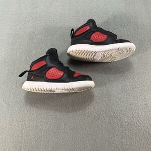 Nike Jordan Access AV7944-006 Toddler Size 7C Black Red White Hook &Loop Closure